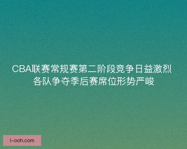 CBA联赛常规赛第二阶段竞争日益激烈 各队争夺季后赛席位形势严峻