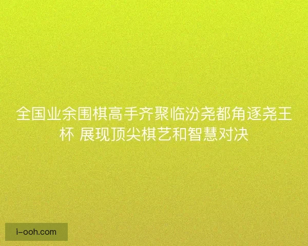 全国业余围棋高手齐聚临汾尧都角逐尧王杯 展现顶尖棋艺和智慧对决